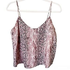 Iris | Snakeskin Print Cami Tank Top V-neck Pink Purple NWT Small